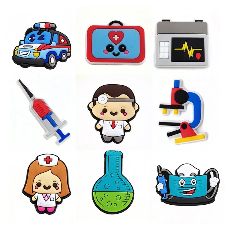 Medical croc charms Rubber Nurse Care Shoe decorations nurse croc charms