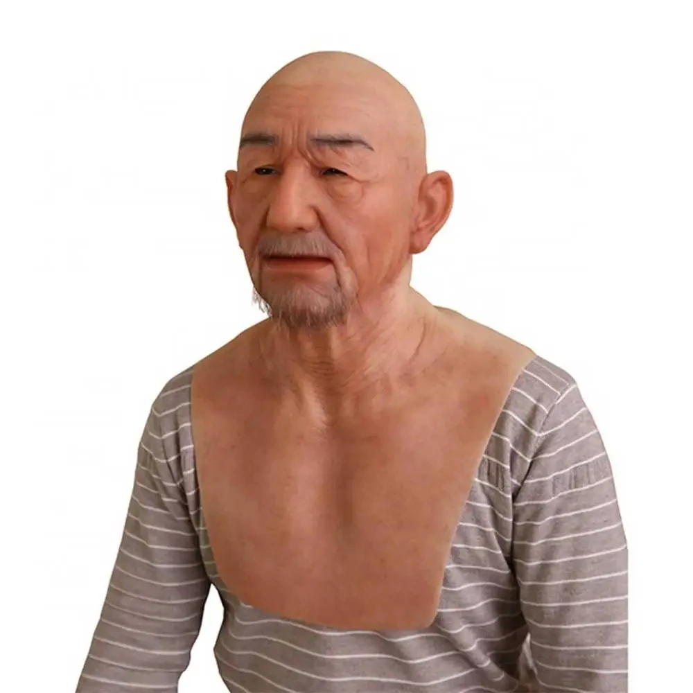 William Masque Halloween Party Full Head Old Man Mask Terrible Carnival Human Silicone Mask For cosplay crossdressing