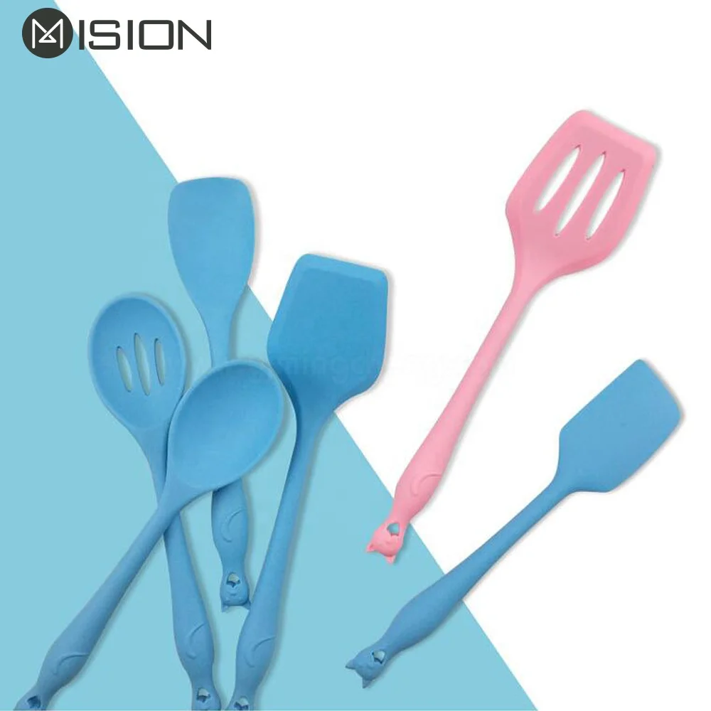 Hot Sale All silicone kitchen tool accessories set spatula pasta fork turnner brush kitchen utensils set