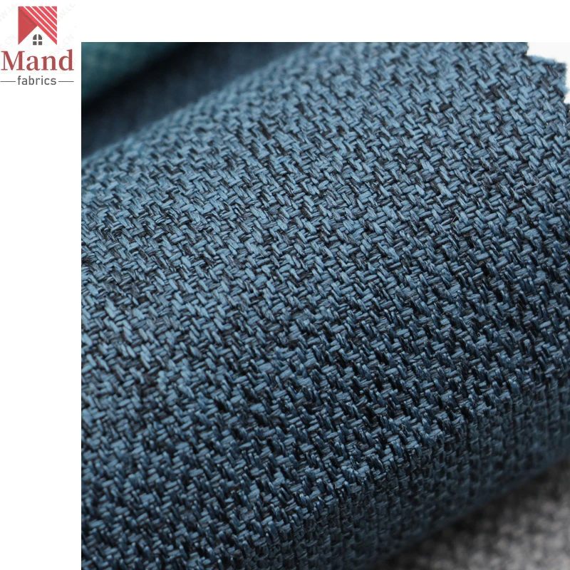 Mand textile wholesale retail davis good quality popular polyester dyed faux linen sofa upholstery fabric in stock