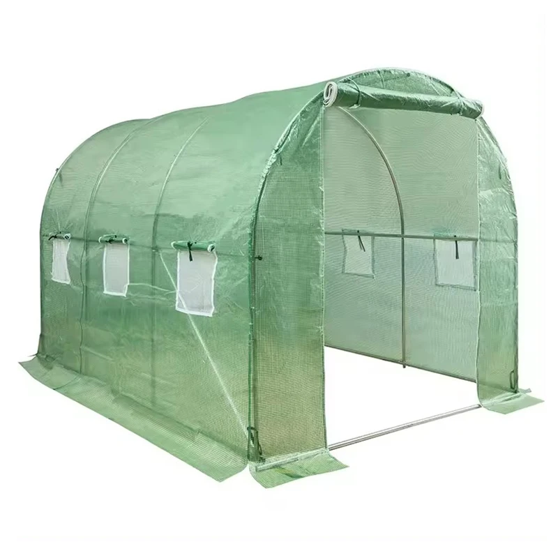 3x2x2m chinese passive solar outdoor mini greenhouse for seedlings garden with 2 doors