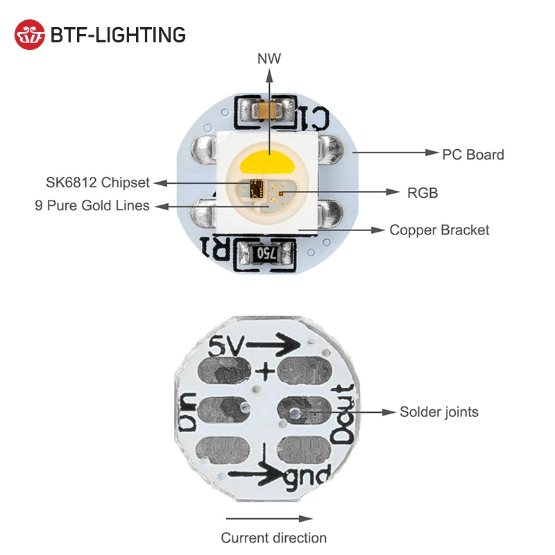 Circle board WS2812B smd led chip SK6812 rgbw rgbww rgbnw