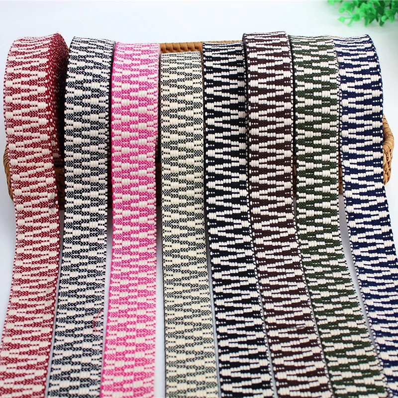 38mm National Style Jacquard Webbing Colorful cotton Ribbon For Garments Shoes Bags Belt Hat Decoration Headwear Accessories