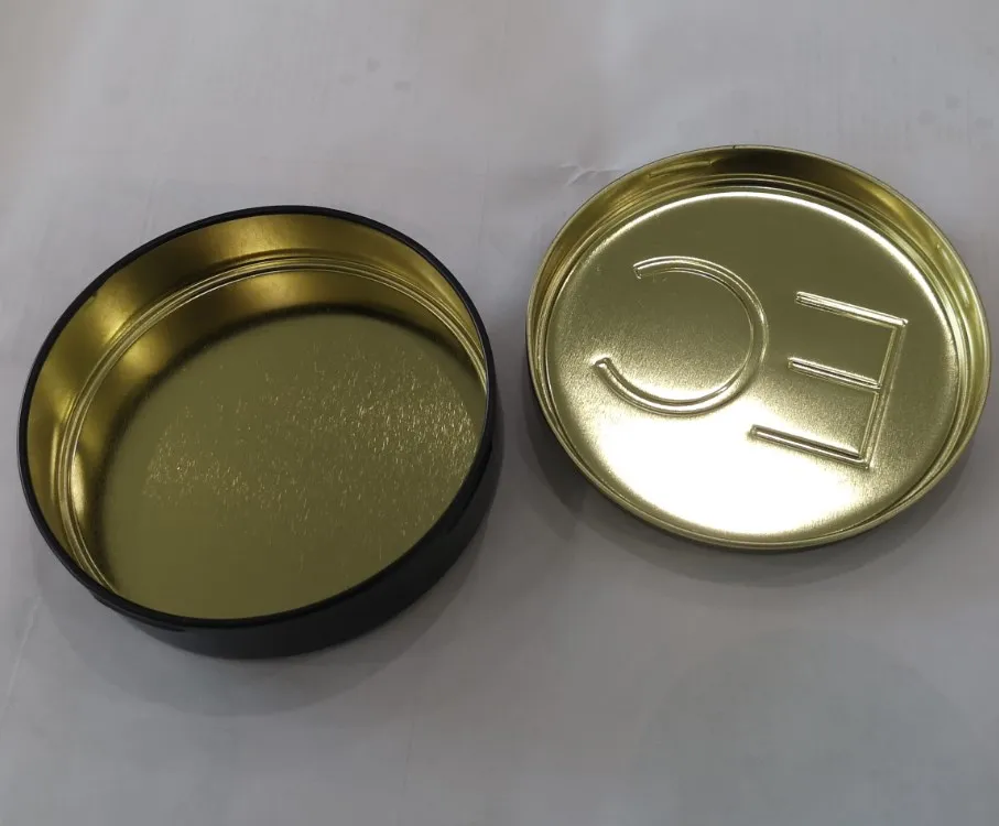 round tin case for caviar package