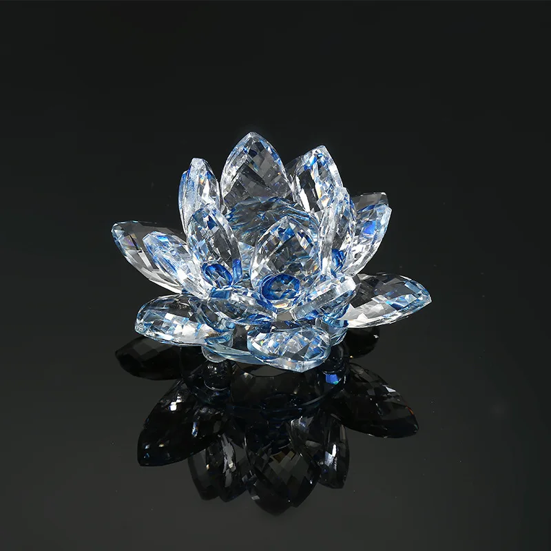 Home decoration wedding gift 20/30/50/60/100mm colorful crystal lotus flower ornament