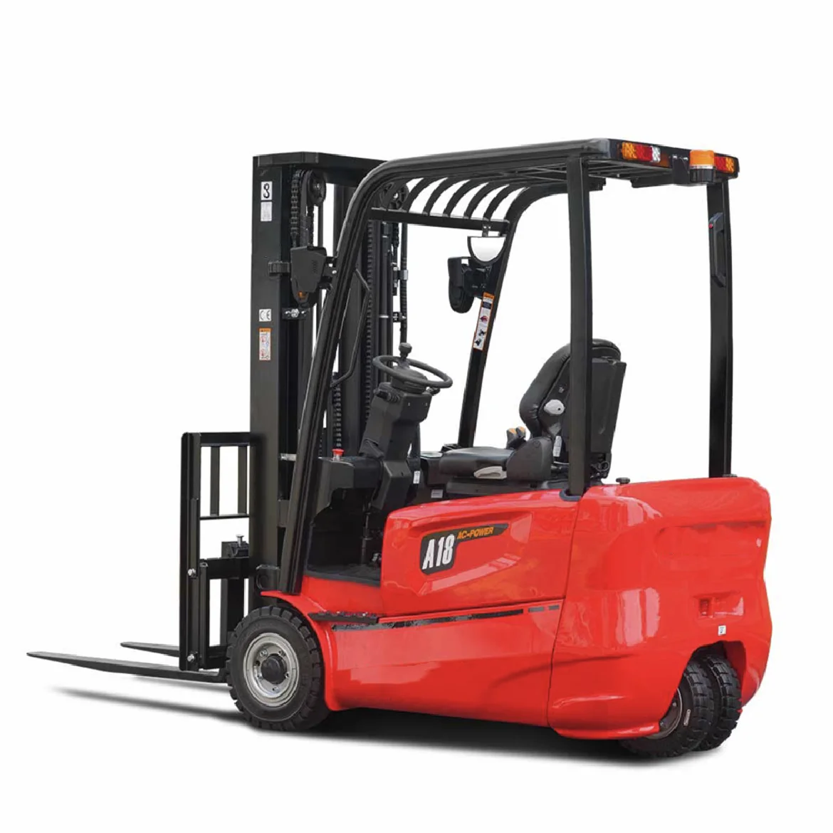 RED-LIFT 3wheel battery forklift operated lead-acid battery forklift Inmotion controller
