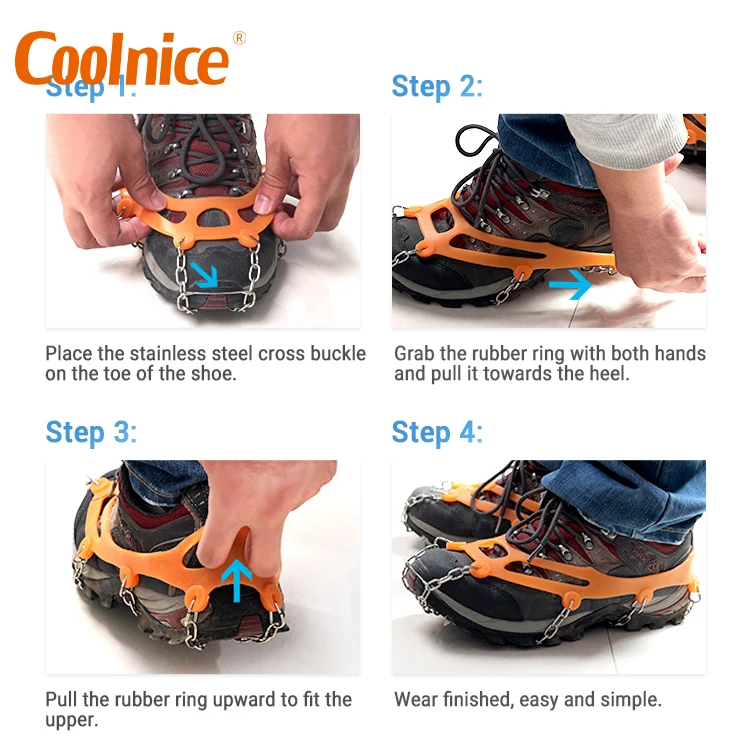 10 spikes ice snow grips ice grips cleats crampons ice cleats snow grips for boots shoes