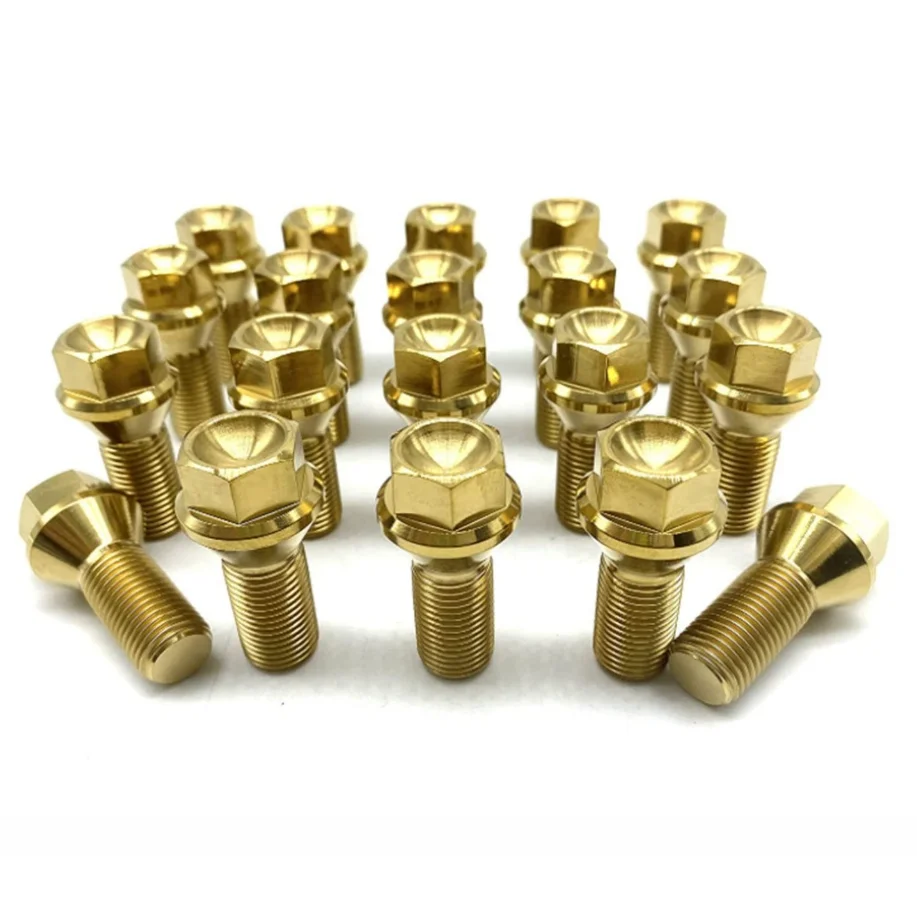 M14 M12  Titanium flange hex hub bolts wheel bolts color  for automotive bolts