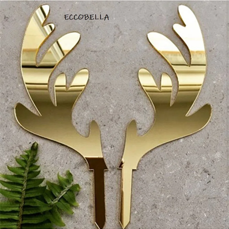 Hot sale elk antler acrylic cake decorating supplies Christmas cake topper