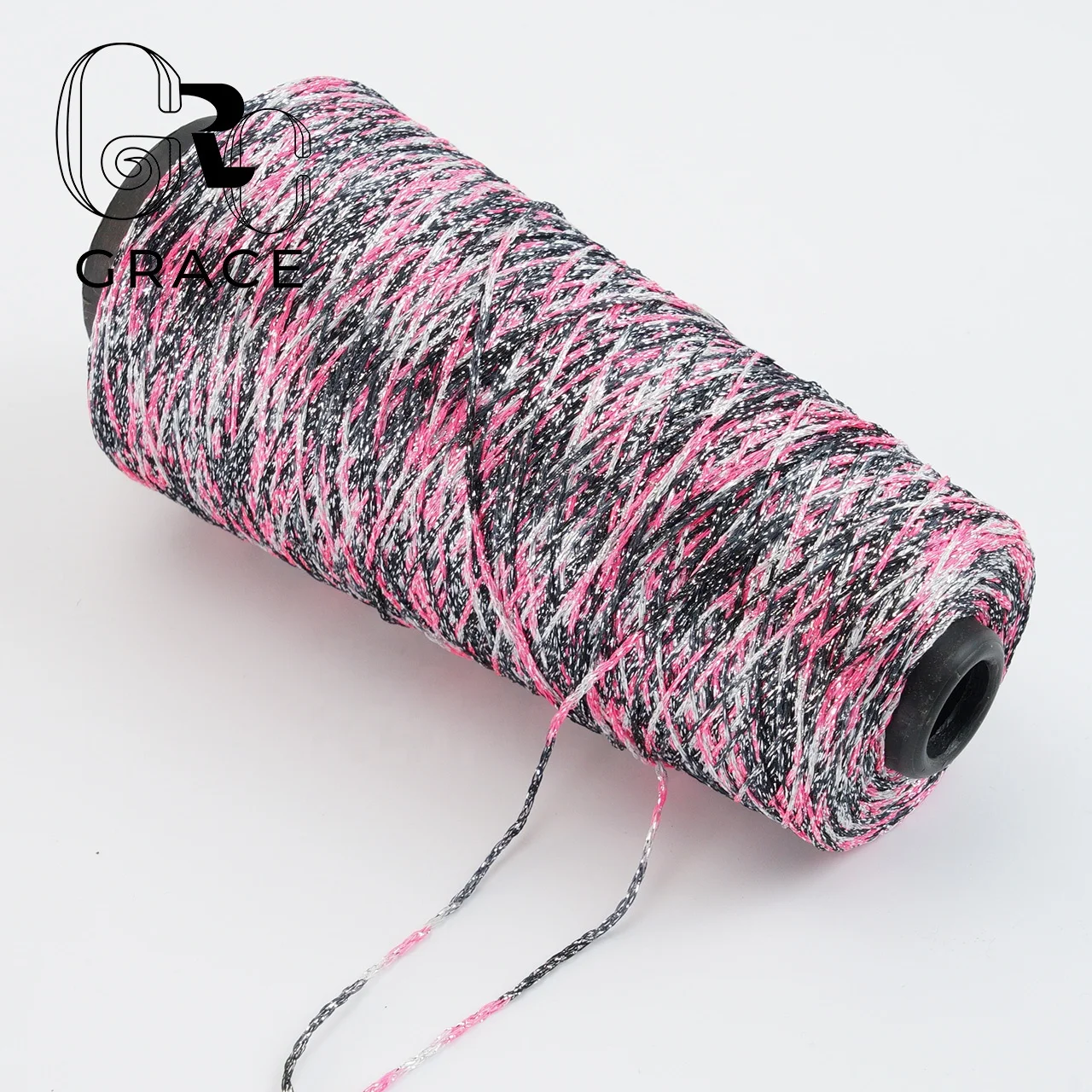 65%Acrylic Fiber 35% PET Purple Metallic Spun Crochet Thread 5.2s Lurex Acrylic Blended Yarn For Knitting