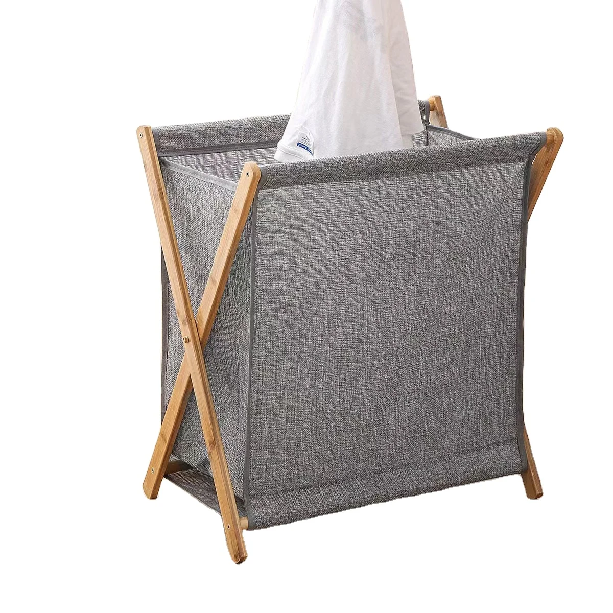 wholesale coverless simple portable laundry basket bamboo home clothes storage box laundry basket