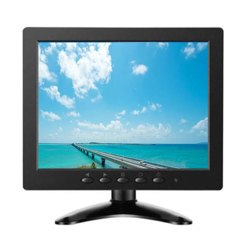 
ZHIXIANDA 8 inch tft lcd cctv desktop car cheap monitor with HD-MI BNC VGA USB AV input 