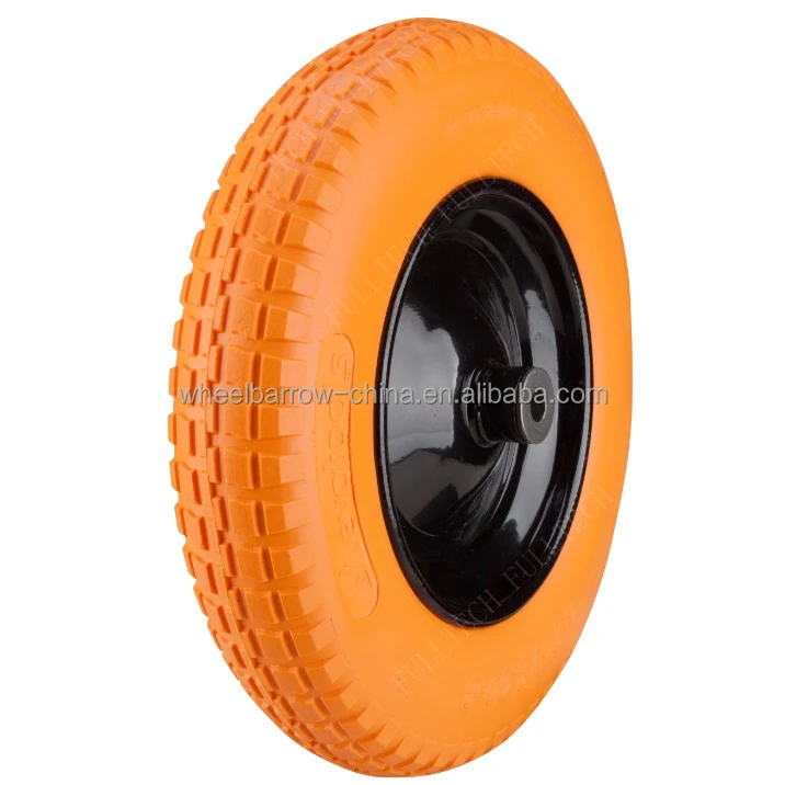 Polyurethane Foam Wheel solid puncture proof wheelbarrow wheels 3.50-8 4.00-8 with rolling bearing