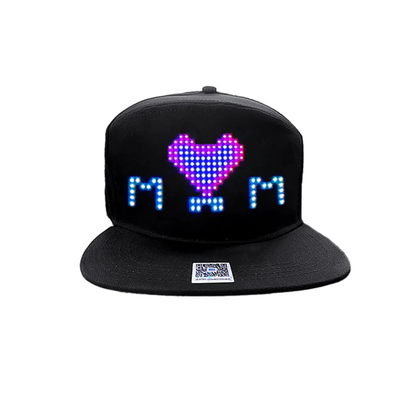 Wholesale Smart App Programmable LED Sports Cap custom Logo Baseball Cap Luminous Party Hat Light Up Scrolling LED Display Caps