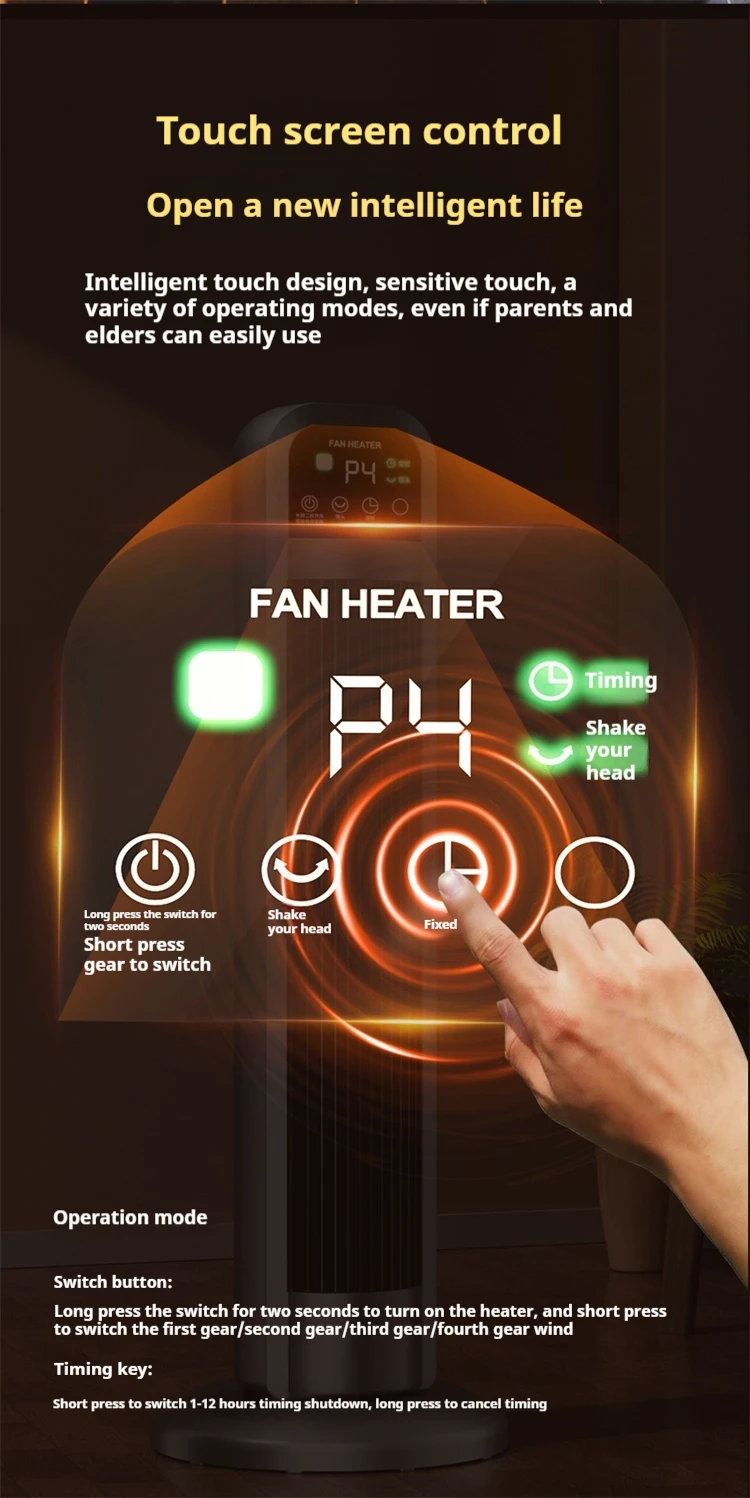 New Product Small Electric Space Heater Ceramic Space Heater Portable Heater Fan for Office Overheat Protection