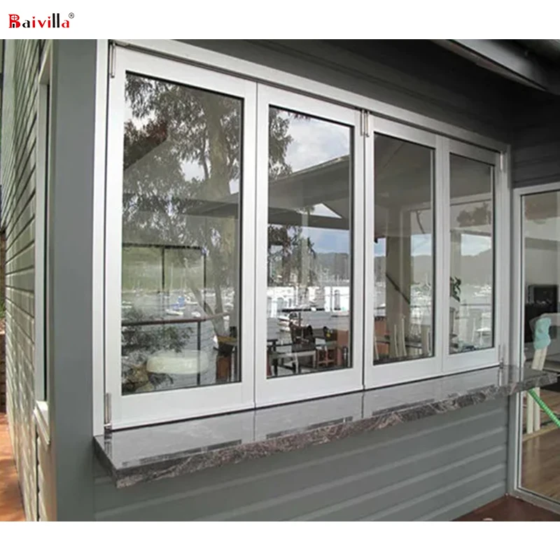 Folding glass windows aluminium bifolding window hot sale in the usa