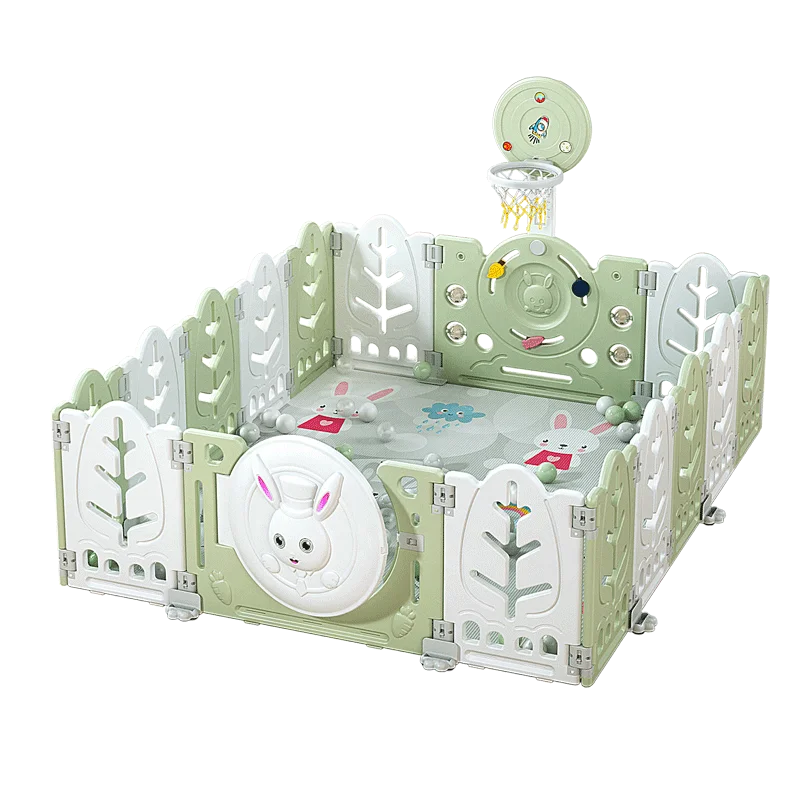 Kids Folding Fence Baby Playpen with Slide Swing Toys Play Yard Safety Plastic Indoor High Quality Children large playpen Set