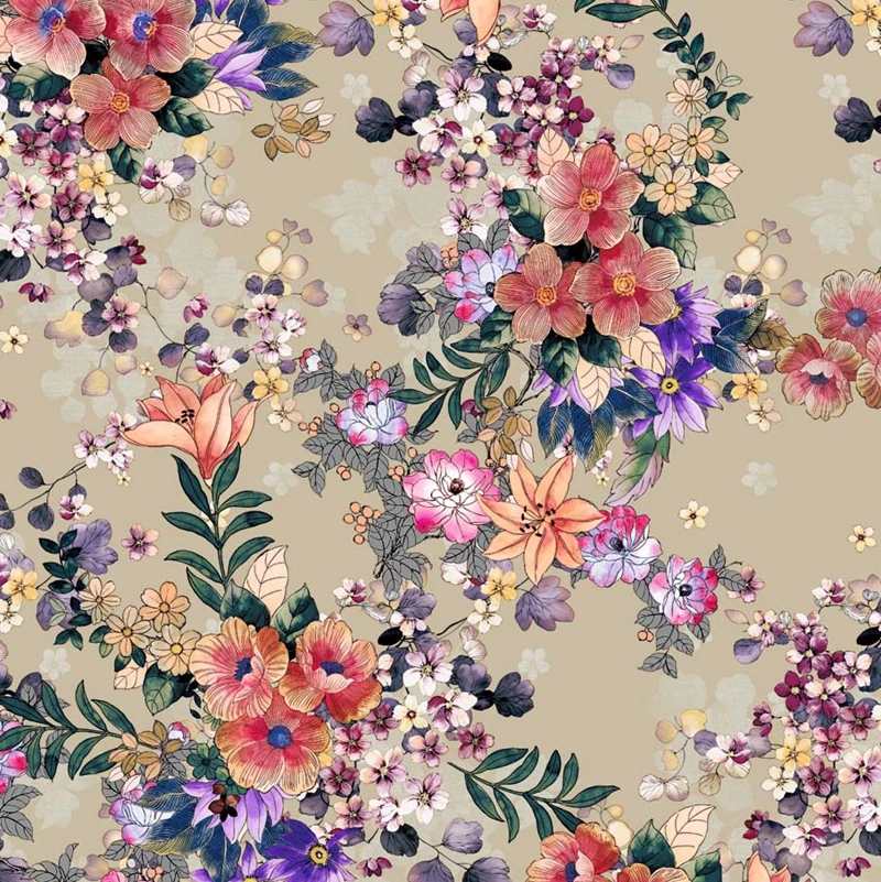 100% polyester new design dress print fabric