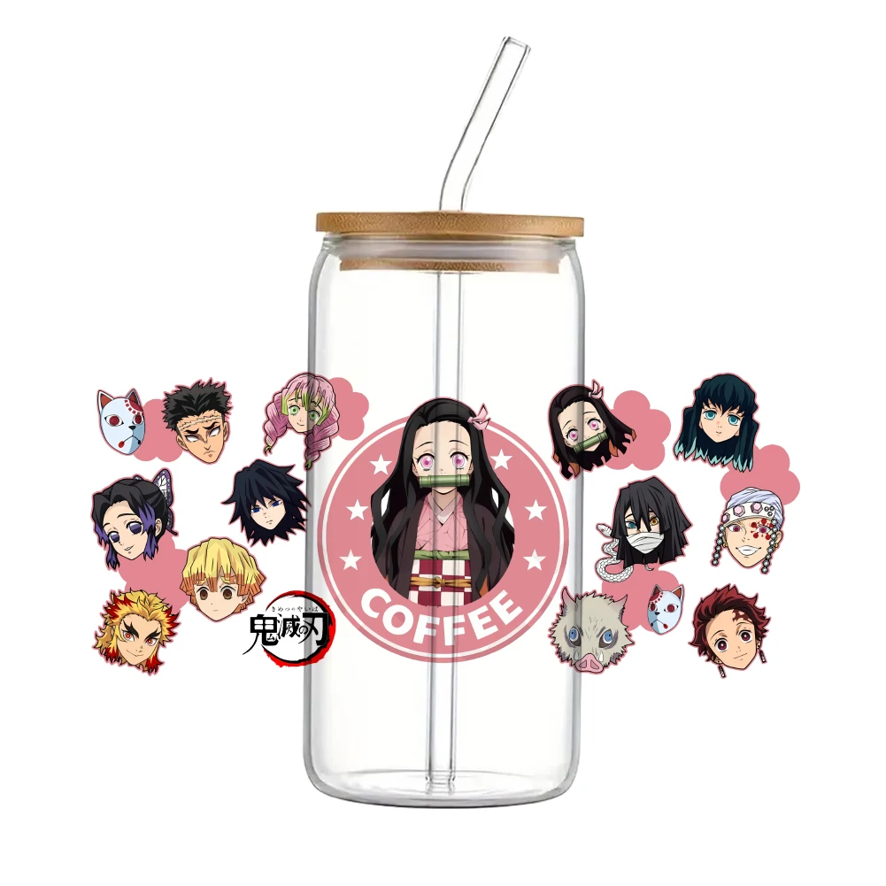 Cartoon character Japanese UV Waterproof DTF Sticker 16oz Cup Wraps  For DIY Glass Ceramic Metal Cup wrap Sticker