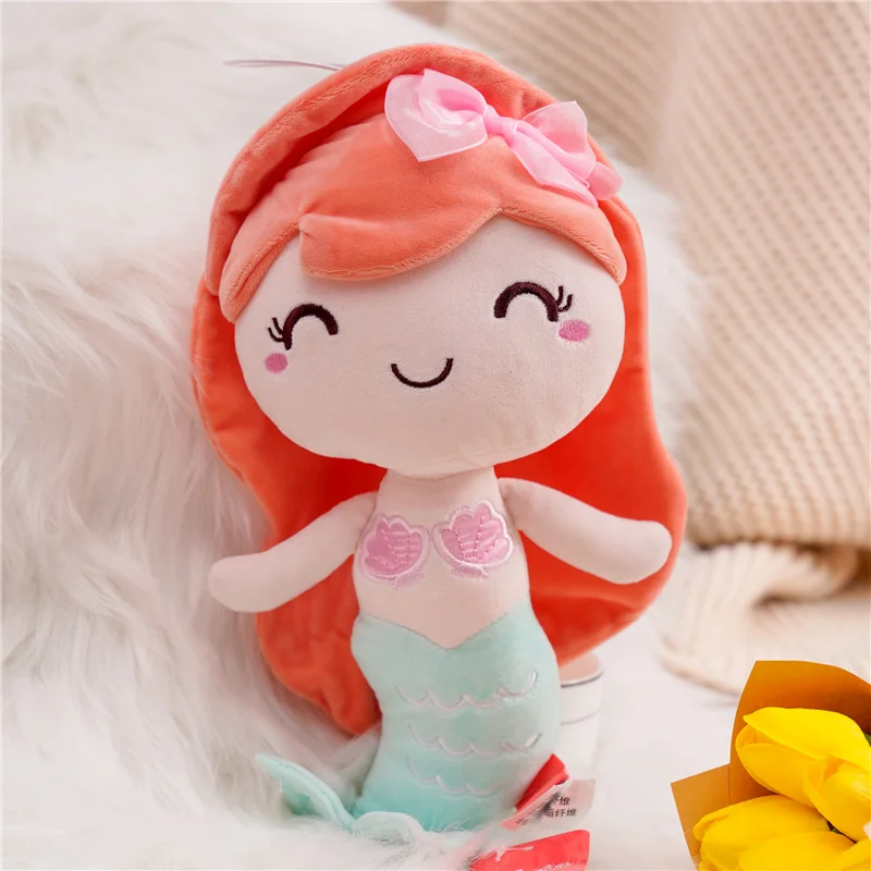 Wholesale High Quality Small Plush Mini Mermaid Toy With Big Head Stuffed Mermaid Soft Rag Doll Girl Birthday Gift Present