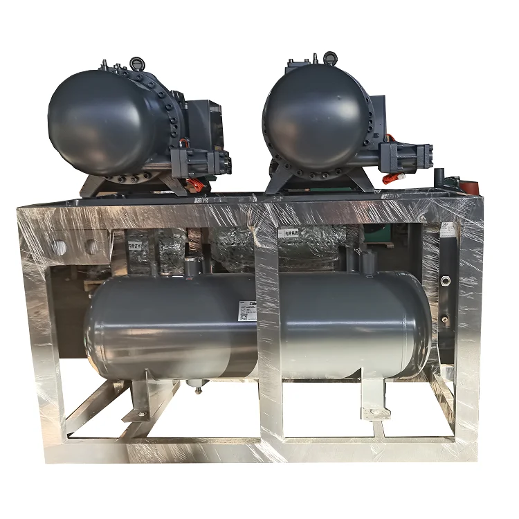 Industrial Shell and Tube Evaporator Refrigeration Monoblock Compressor Condensing Unit Low Temp Screw Parallel Unit For Fusheng