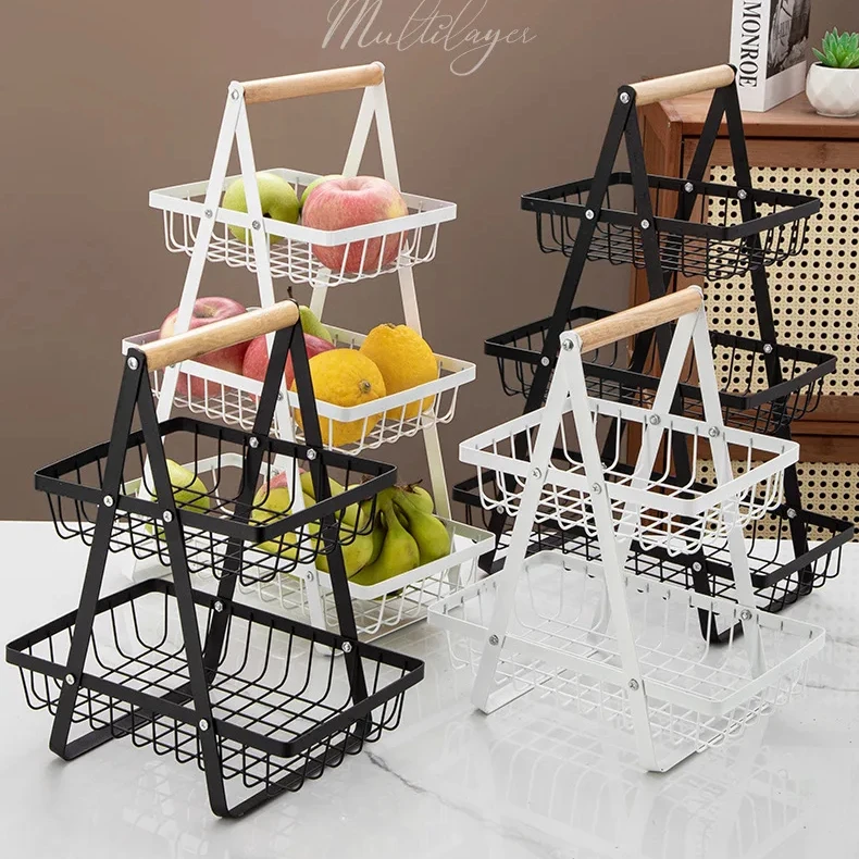 Проволочная подставка для хлеба металлическая 2/3 яруса корзина фруктов домашняя декоративная кухонная столешница Органайзер Съемная стойка хранения