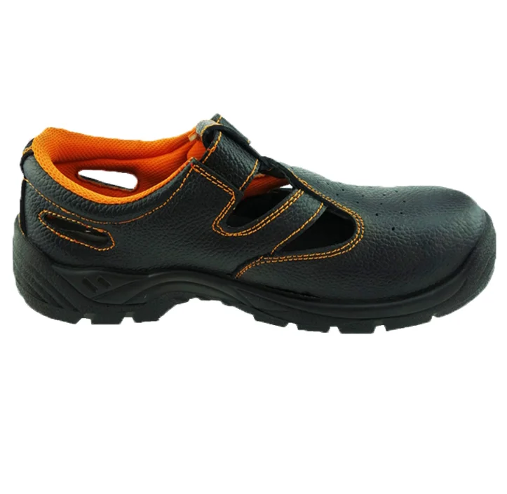 Anti smashing steel toe Summer safety shoes no lace anti slip working protection shoes