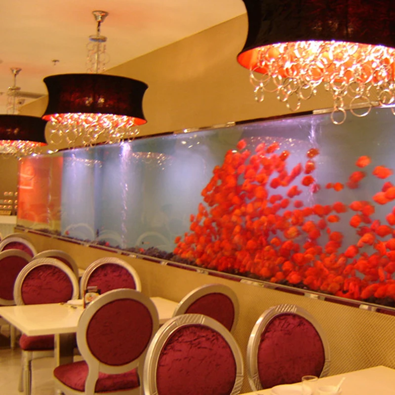 Chinese factory custom design perfect artificial wall giant glass 200 gallon aquarium