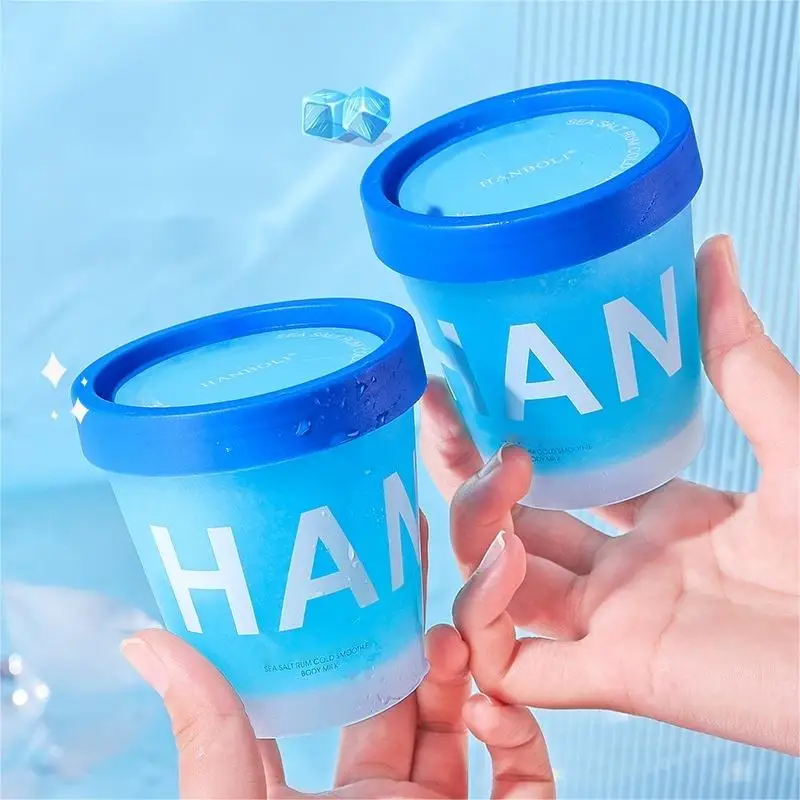 HANBOLI Private Label Sea Salt Cool Sand Ice Body Milk Moisturizing Comforts Long lasting Fragrance Moisturizing Lotion