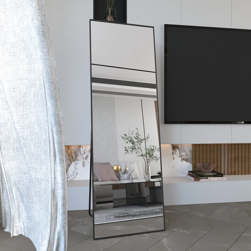 Explosion-proof Metal Framed Living Room Suitable Standing Floor Mirrors Full Length Large Size With High-definition Glasses