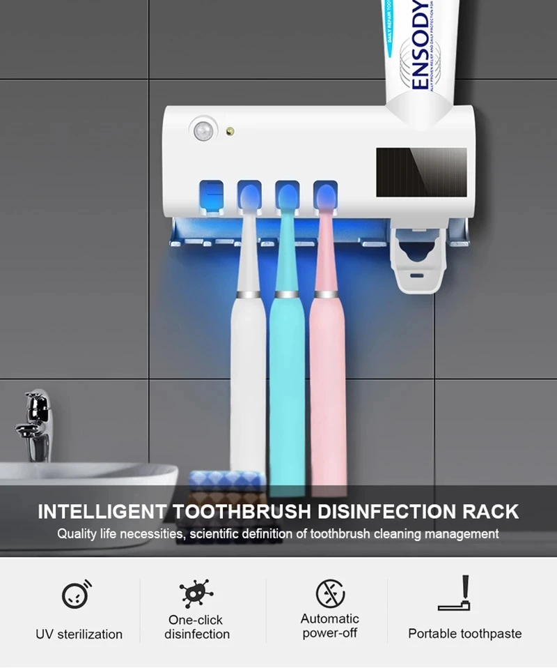 Smart NEW with toothpaste squeezer USB rechargeable Mini portable UV tooth brush Sterilizer Toothbrush Sanitizer Holder Box