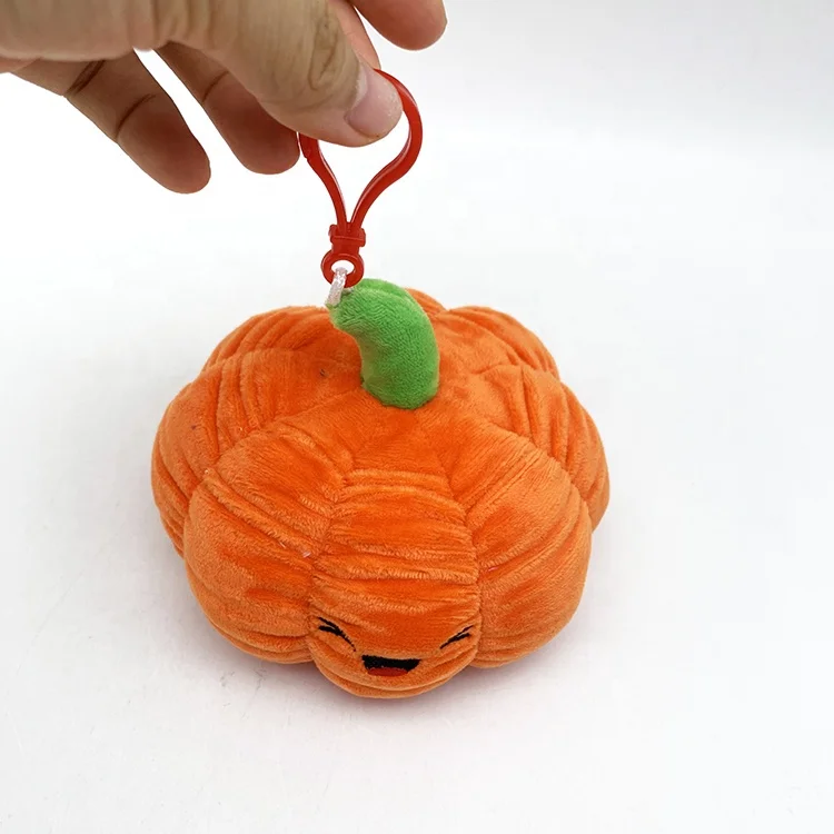 2019 Hot sale kids gift Yellow Plush material Halloween Pumpkin stuffed toy with keychain