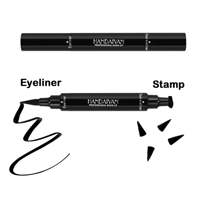 Ready to Ship Double Head Eye Makeup Waterproof Smudge Proof Long Wearing Stamp Black Liquid Eyeliner