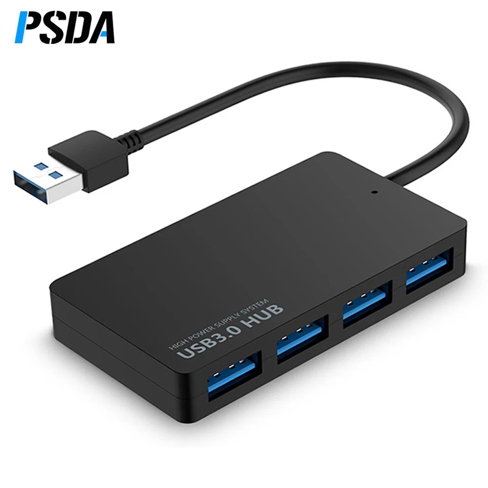 PSDA адаптер для ноутбука ПК Высокоскоростной USB 3 0 концентратор внешний 4 порта сплиттер расширитель компьютерные