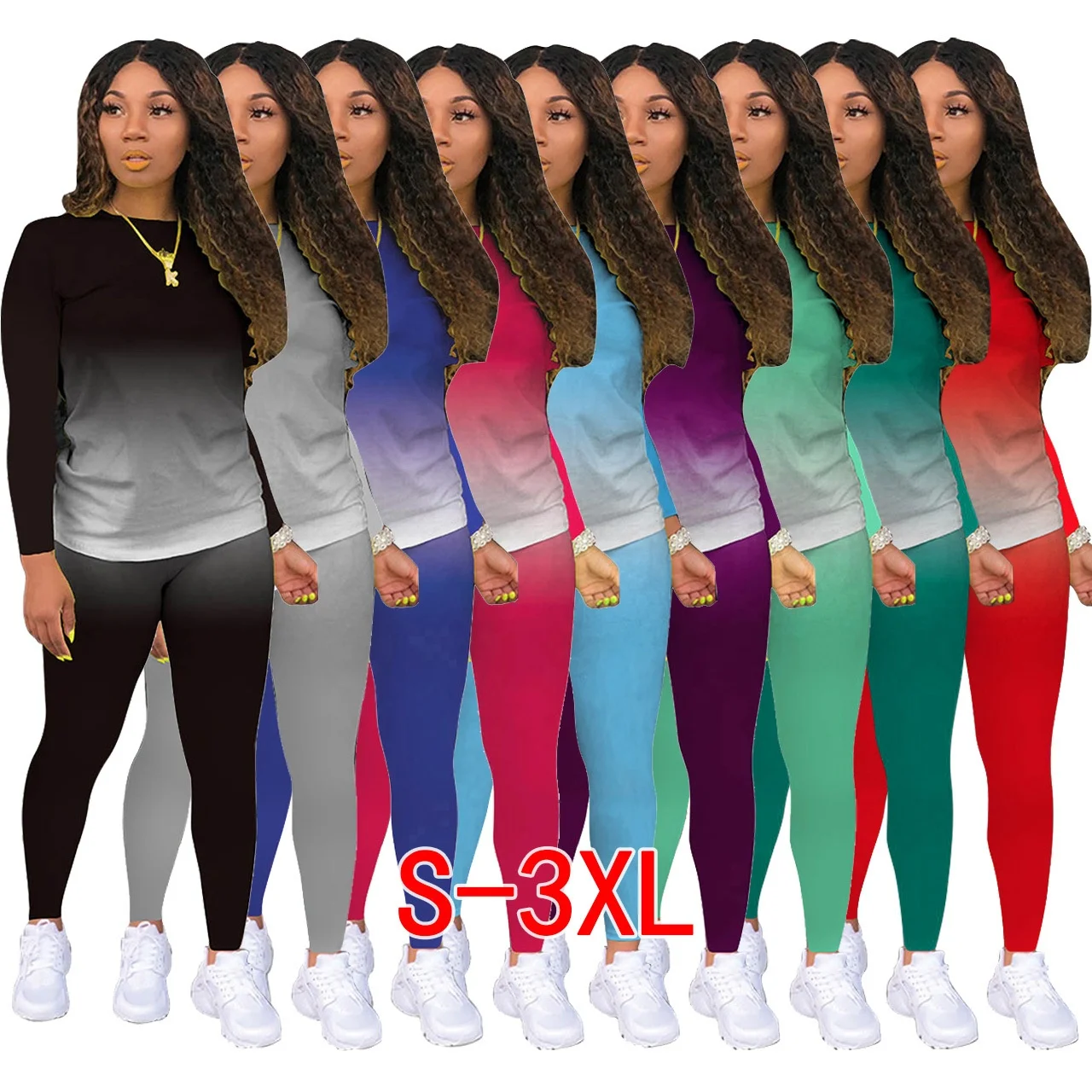 Женские брюки и штаны с длинным рукавом комплект из 2 частей для женщин круглый рубашка короткий костюм для бега, пижамный комплект