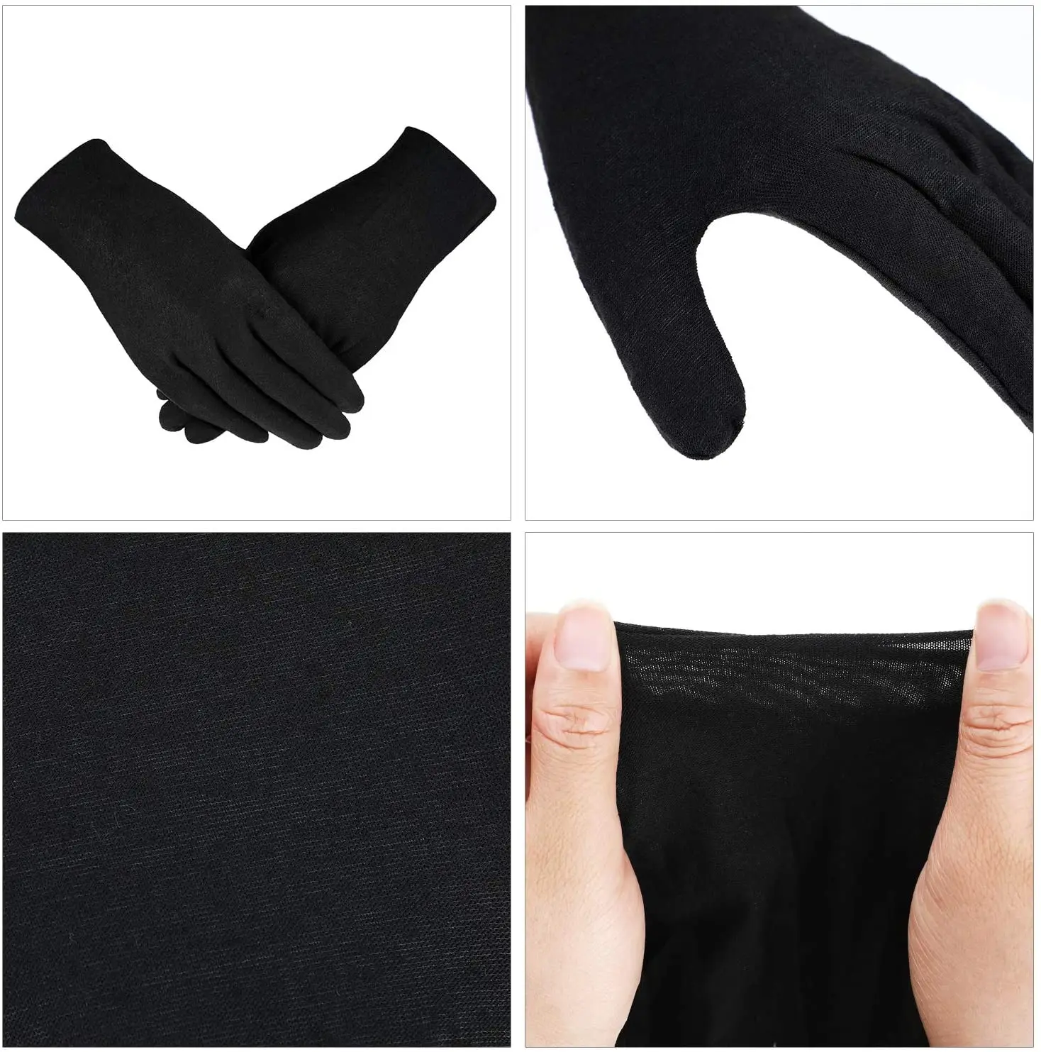 Custom logo polishing black watch gloves premium microfiber jewelry gloves wholesale