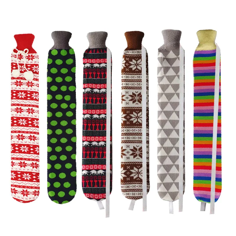 Extra Long Rubber Hot Water Bottle Great for Pain Relief For Back, Neck, Legs Christmas Gifts For Women