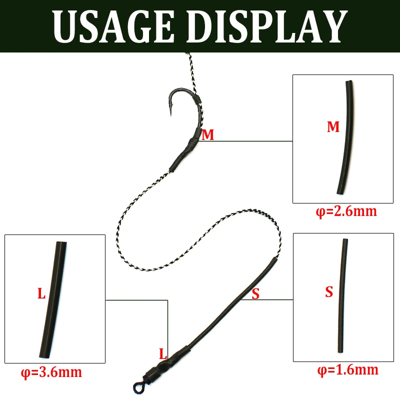 Carp Fishing Accessories Anti Tangle Sleeves Line Aligner Tube for Carp Fishing Rig Hair Ronnie Rig Terminal Tackle