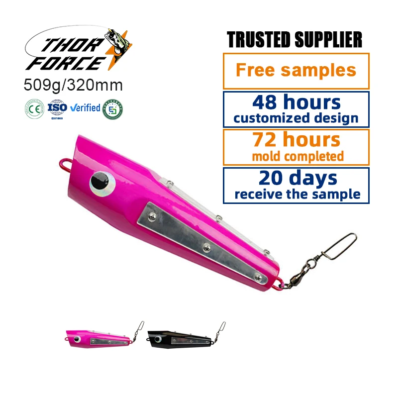 THORFORCE OEM 360mm509g Foil Fisheye Surface Mirror glass reflection Top water Trolling big fishing lure wooden popper lure