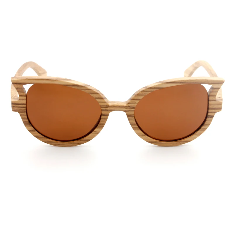Уникальная форма новинка модные солнцезащитные очки с логотипом на заказ деревянные поляризованные зеброй