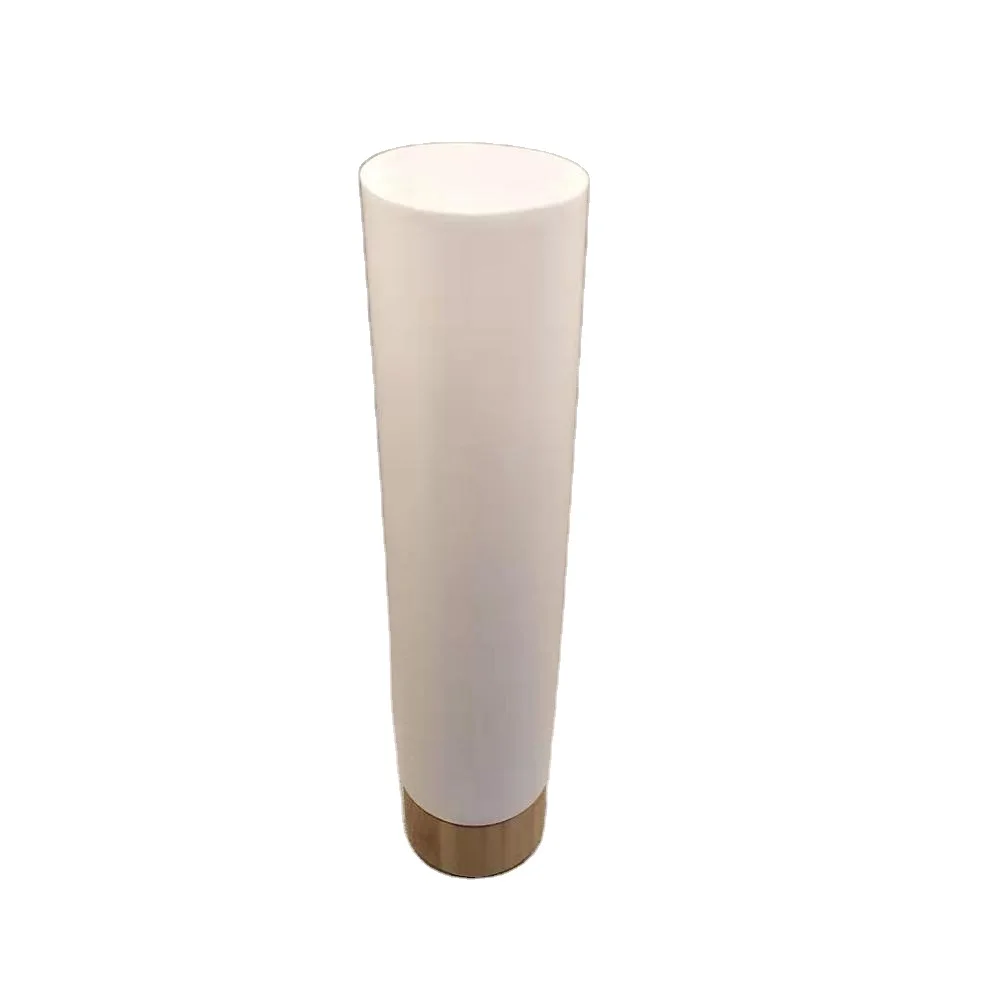 100ml 250ml white PE plastic cosmetic tube for cream with bamboo screw  lid eco friendly natural cosmetic packaging