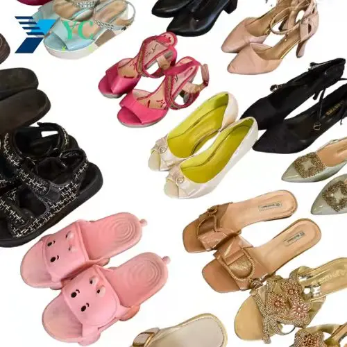 second hand ladies sandals slippers stock cheap wholesale worn shoes