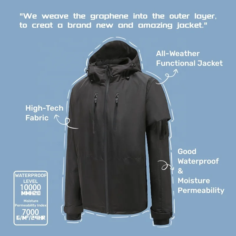 Meinuanshu In Stock Waterproof Winter Heating Jacket High Visibility Mens Custom Rain Battery USB Heated Jacket