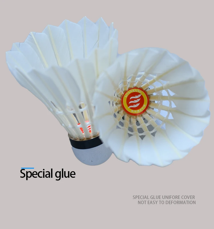 Оптовая цена, изготовленный на заказ, высококачественный прочный Волан для бадминтона из гусиного пера