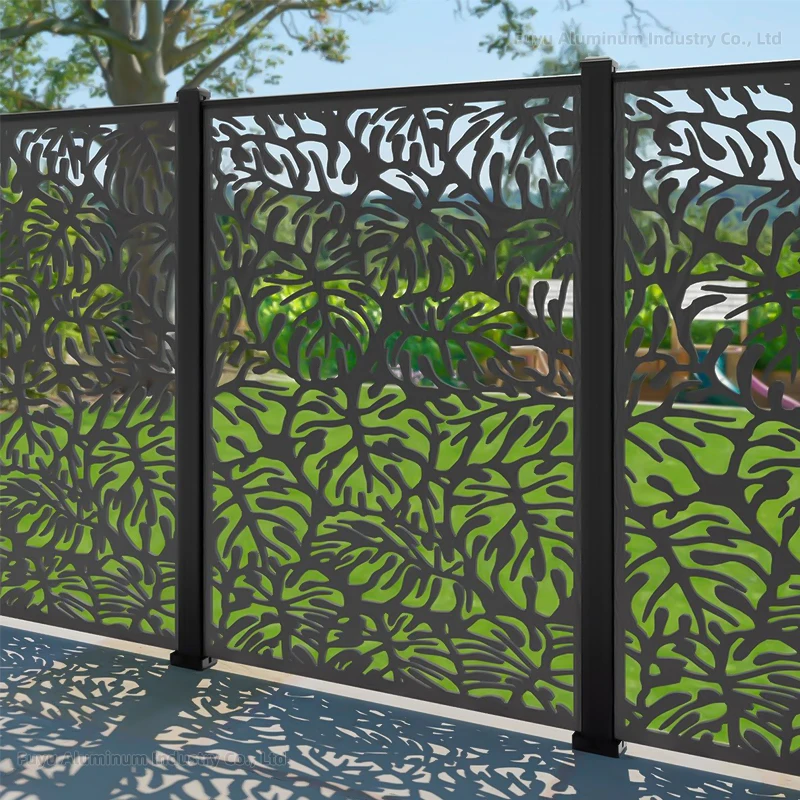 Garden Cutting Laser Cut Iron Wooden Wall Wood Privacy Fencing Panel Metal Aluminum Garden Border Fence