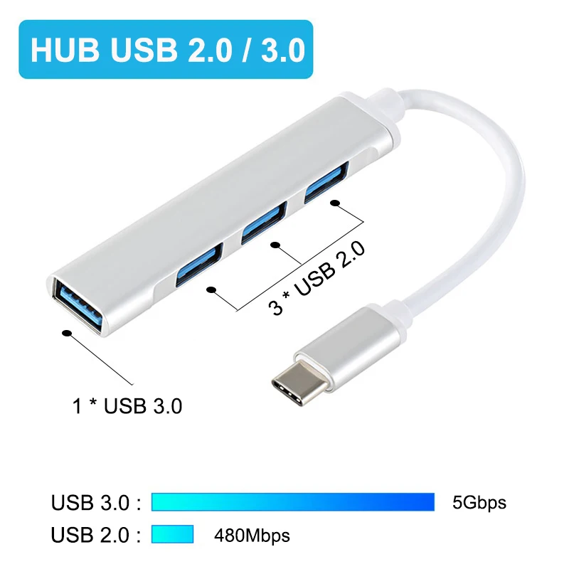  Многофункциональная док-станция для ноутбука 2 0 типа c usb все в одном концентратор 4 порта 3 втулки