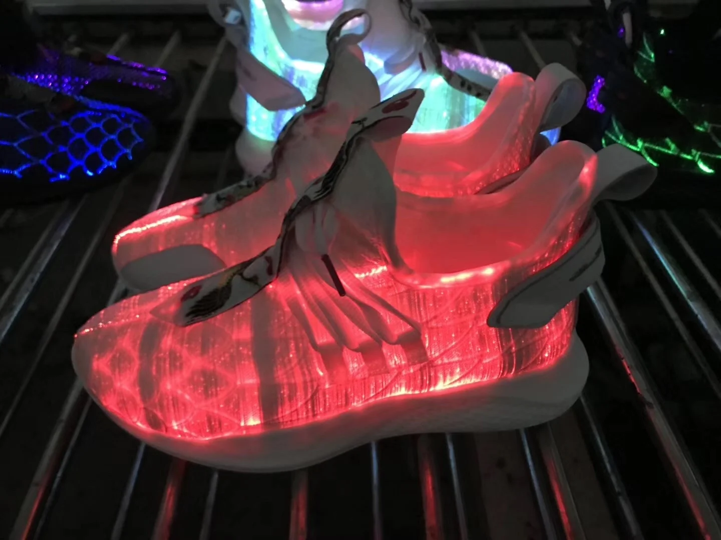 Professional manufacturer party show colorful rechargeable usb customized led light shoes for adults