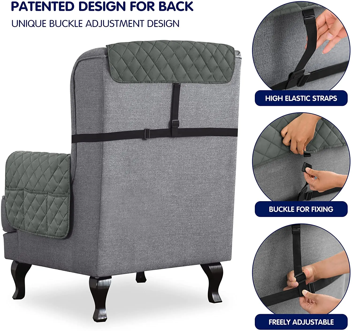 Моющийся двухсторонний растягивающийся чехол на стул Wingback 1 шт. чехлы диван защита мебели