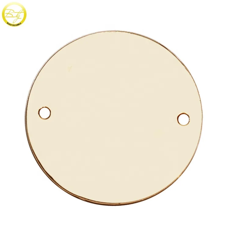 Zinc alloy clothes round tags making customized enamel logo swimwear accessories letter label with holes