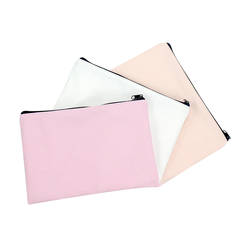 Wholesale Custom Design Logo Printed Plain Organizer Gift Pencil Cotton Canvas Pouch Toiletry Travel Makeup Cosmetic Bag